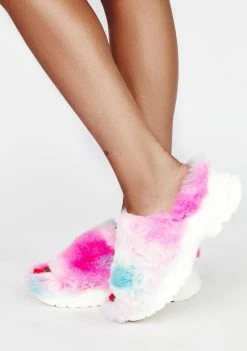 Lemon Drop By Privileged Pink Genuine Slide Sandals