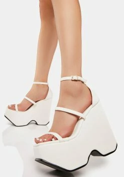 Lemon Drop By Privileged White Hidee Wedge Heels