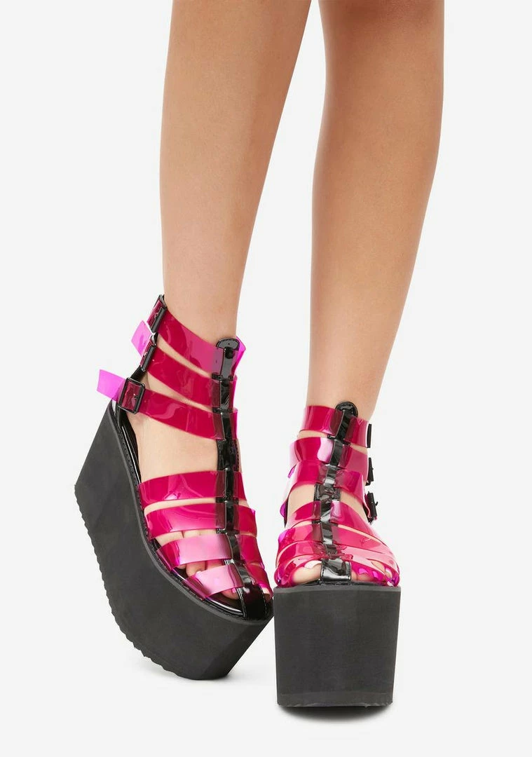 Outlet π Lemon Drop By Privileged Platforms Fuchsia Pest Platform π©΄ Sandals π 3 Lemon Drop By Privileged Platforms Fuchsia Pest Platform Sandals