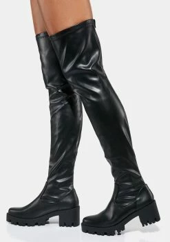 Lemon Drop By Privileged Dark Melissara Thigh High Boots Boots & Booties