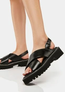 Lemon Drop By Privileged Black Jeremiah Gladiator Sandals