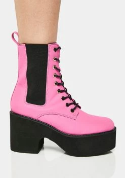 Lemon Drop By Privileged Ruben Platform Combat Boots