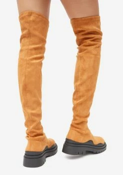 Lemon Drop By Privileged Cognac Momentum Knee High Boots