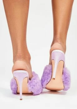 Best Pirce π― Lemon Drop By Privileged Purple Shellie Fluffy π Heels β 7 Lemon Drop By Privileged Purple Shellie Fluffy Heels
