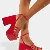 Lemon Drop By Privileged Red Tornado Platform Heels