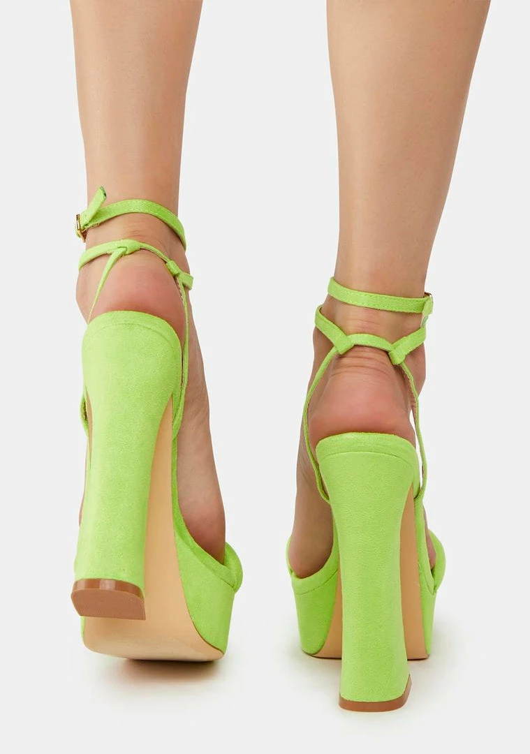 Wholesale π Lemon Drop By Privileged Neon Green Yesenia Platform π Heels π 5 Lemon Drop By Privileged Neon Green Yesenia Platform Heels