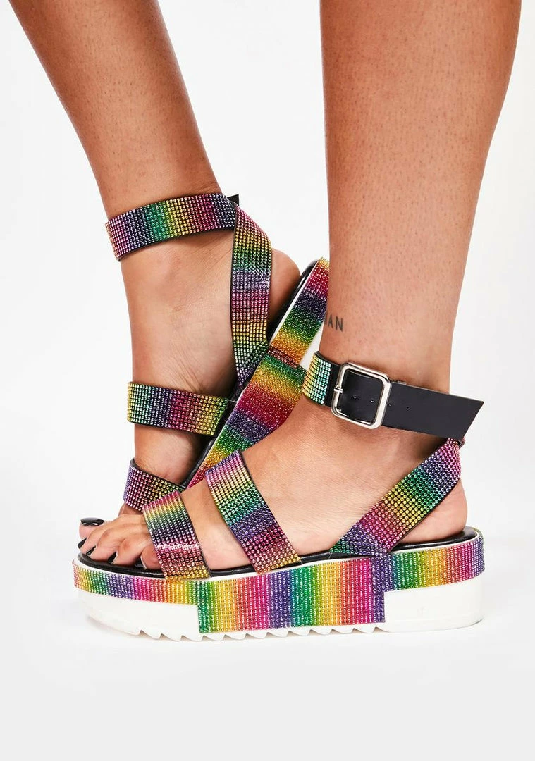 Discount π Lemon Drop By Privileged Platforms Rainbow Tyriq Platform π©΄ Sandals π 1 Lemon Drop By Privileged Platforms Rainbow Tyriq Platform Sandals