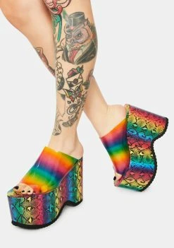 Lemon Drop By Privileged Rainbow Leanne Platform Sandals