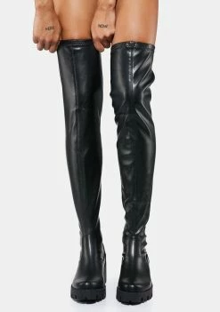 Lemon Drop By Privileged Dark Melissara Thigh High Boots Boots & Booties