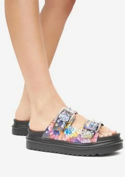 Lemon Drop By Privileged Rainbow Leonara Slide Sandals