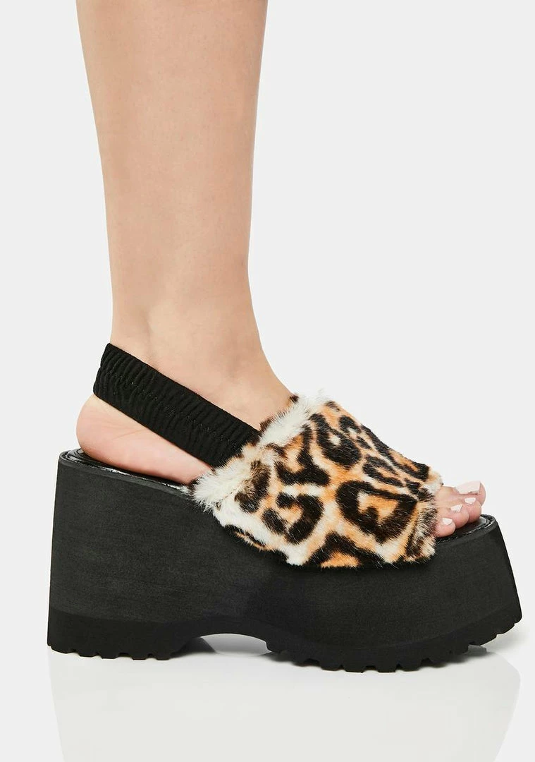 Hot Sale π Lemon Drop By Privileged Leopard Paladin Faux Fur π©΄ Sandals Platform π Heels π 4 Lemon Drop By Privileged Leopard Paladin Faux Fur Sandals Platform Heels