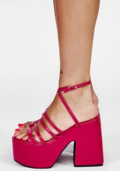 Lemon Drop By Privileged Fuchsia Tornado Platform Heels