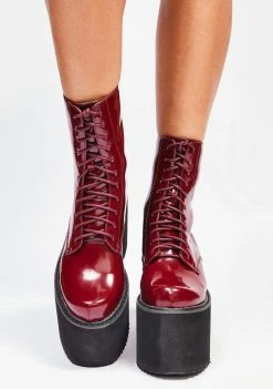 Promo π Lemon Drop By Privileged Burgundy Melissa Platform π₯Ύ Boots π 6 Lemon Drop By Privileged Burgundy Melissa Platform Boots