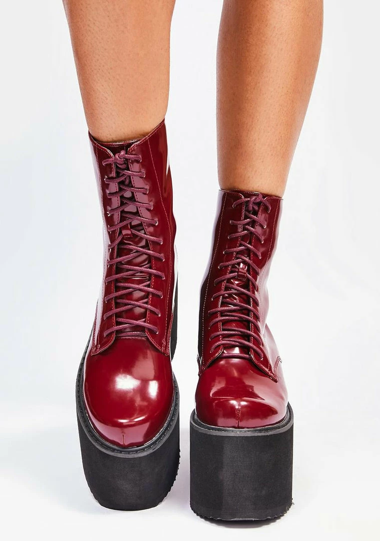 Promo π Lemon Drop By Privileged Burgundy Melissa Platform π₯Ύ Boots π 3 Lemon Drop By Privileged Burgundy Melissa Platform Boots