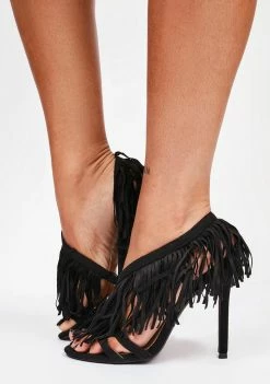 Lemon Drop By Privileged Black Fairbanks Fringe Heels