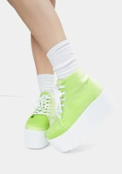 Lemon Drop By Privileged Platforms Green Barletta Platform Sneakers
