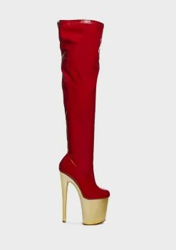 Lemon Drop By Privileged Platform Boots Caterina Thigh-High Boots