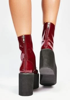 Promo π Lemon Drop By Privileged Burgundy Melissa Platform π₯Ύ Boots π 7 Lemon Drop By Privileged Burgundy Melissa Platform Boots