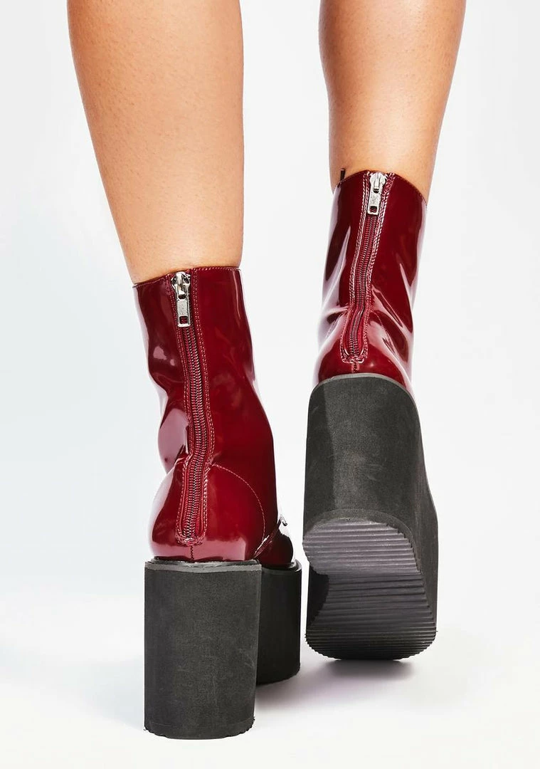 Promo π Lemon Drop By Privileged Burgundy Melissa Platform π₯Ύ Boots π 4 Lemon Drop By Privileged Burgundy Melissa Platform Boots