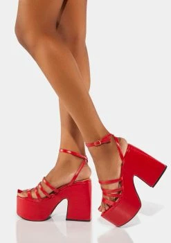 Lemon Drop By Privileged Red Tornado Platform Heels