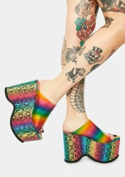 Lemon Drop By Privileged Rainbow Leanne Platform Sandals