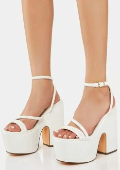 Lemon Drop By Privileged White Jicole Platform Heels