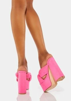 Lemon Drop By Privileged Platforms Pink Joey Platform Heels
