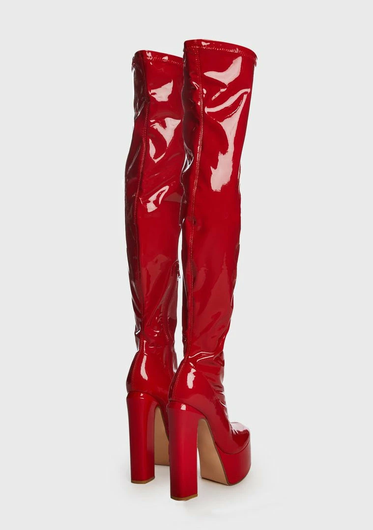 Hot Sale π Lemon Drop By Privileged Red Cranston Thigh-High π₯Ύ Boots Platforms π₯ 4 Lemon Drop By Privileged Red Cranston Thigh-High Boots Platforms