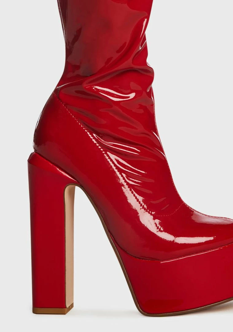 Hot Sale π Lemon Drop By Privileged Red Cranston Thigh-High π₯Ύ Boots Platforms π₯ 2 Lemon Drop By Privileged Red Cranston Thigh-High Boots Platforms