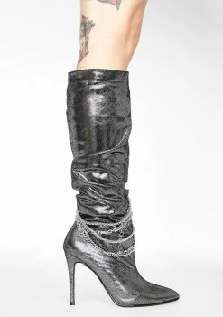 Lemon Drop By Privileged Chrome Spandau Knee High Boots Boots & Booties