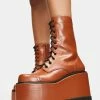 Lemon Drop By Privileged Cognac Dizzy Platform Boots