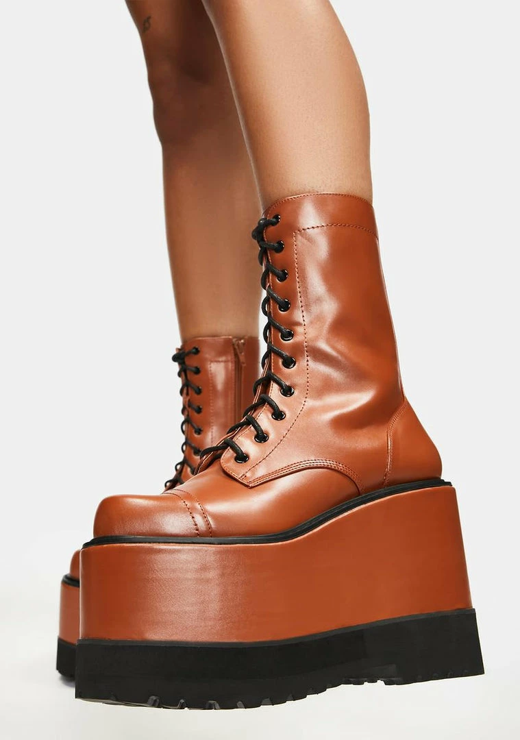 Cheap π Lemon Drop By Privileged Cognac Dizzy Platform π₯Ύ Boots 𧨠1 Lemon Drop By Privileged Cognac Dizzy Platform Boots