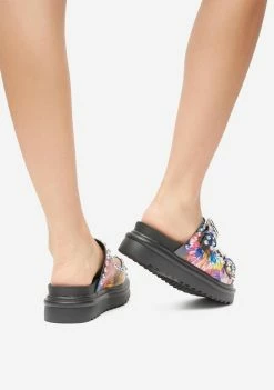 Lemon Drop By Privileged Rainbow Leonara Slide Sandals