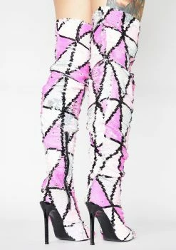 Lemon Drop By Privileged Boots & Booties Pink Yasmania Thigh High Boots