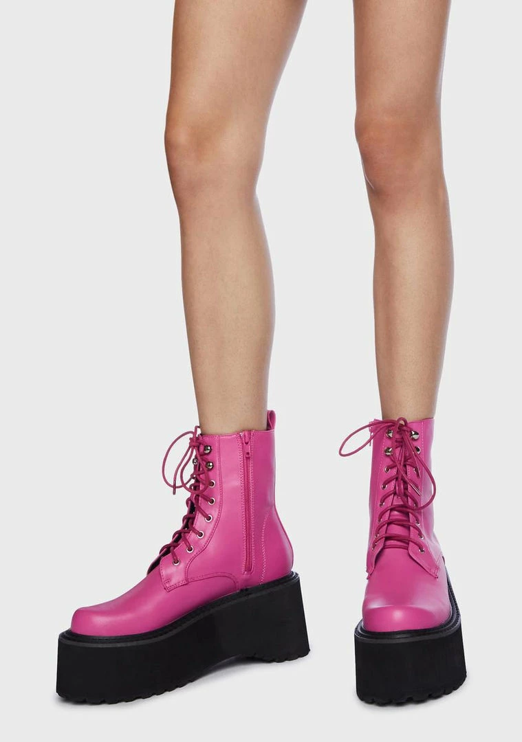 Hot Sale π Lemon Drop By Privileged Fuchsia Cornelia Platform π₯Ύ Boots Combat π₯Ύ Boots π₯° 5 Lemon Drop By Privileged Fuchsia Cornelia Platform Boots Combat Boots