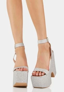 Best Pirce π₯° Lemon Drop By Privileged Silver Ariyah Platform π Heels π 7 Lemon Drop By Privileged Silver Ariyah Platform Heels