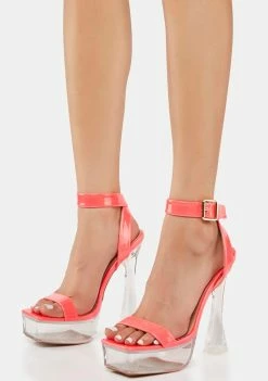 New π Lemon Drop By Privileged Pink Tirra Clear π Heels π€© 7 Lemon Drop By Privileged Pink Tirra Clear Heels