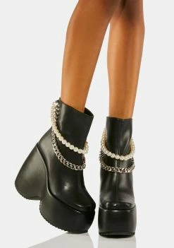 Lemon Drop By Privileged Black Dolores Ankle Boots Platform Boots