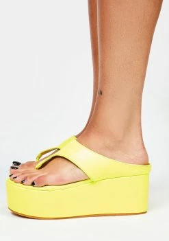 Lemon Drop By Privileged Elexi Platform Sandals Platforms