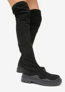 Lemon Drop By Privileged Platforms Black Momentum Knee High Boots