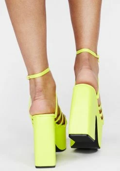 Lemon Drop By Privileged Neon Yellow Tornado Platform Heels