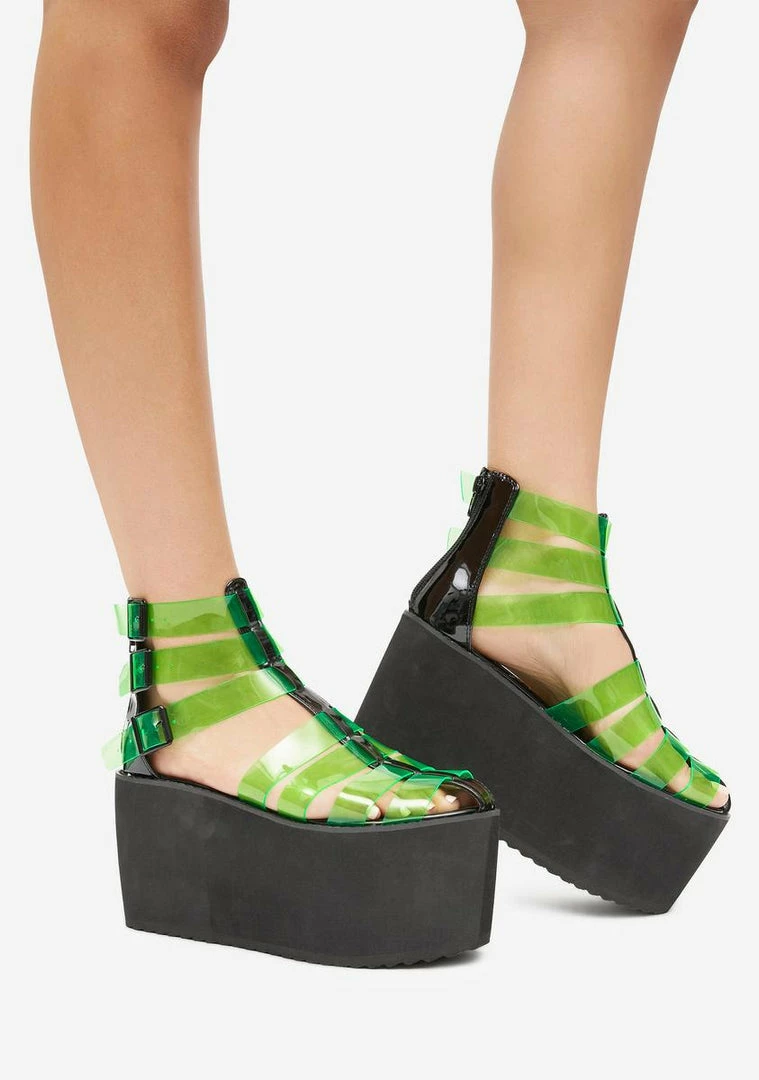 Hot Sale βοΈ Lemon Drop By Privileged Green Pest Platform π©΄ Sandals π€© 1 Lemon Drop By Privileged Green Pest Platform Sandals