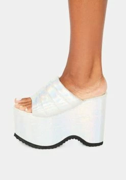 Lemon Drop By Privileged White Manolya Platform Sandals