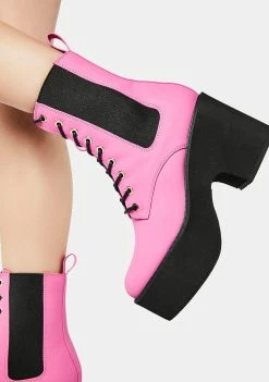 Lemon Drop By Privileged Ruben Platform Combat Boots