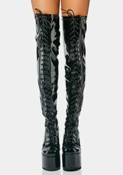 Lemon Drop By Privileged Platforms Black Neal Platform Boots