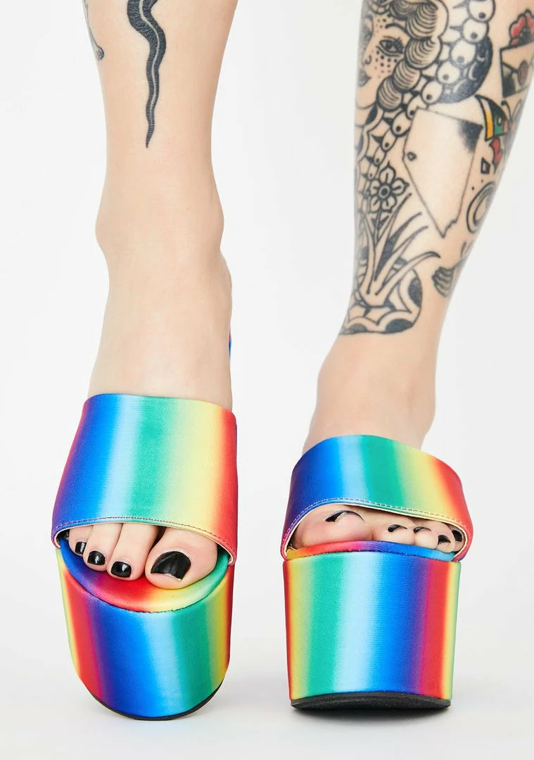 Cheap π₯ Lemon Drop By Privileged Rainbow Lenox Platform π©΄ Sandals β€οΈ 3 Lemon Drop By Privileged Rainbow Lenox Platform Sandals