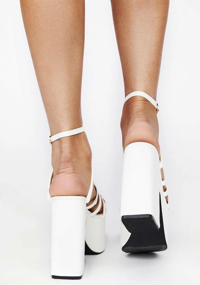 New π Lemon Drop By Privileged White Tornado Platform π Heels 𧨠4 Lemon Drop By Privileged White Tornado Platform Heels