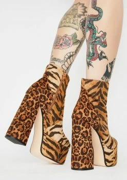 Lemon Drop By Privileged Animal Print Zimia Boots