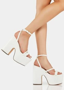 Lemon Drop By Privileged White Jicole Platform Heels