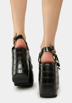 Hot Sale π Lemon Drop By Privileged Black Petrina Platform Wedges π― 9 Lemon Drop By Privileged Black Petrina Platform Wedges